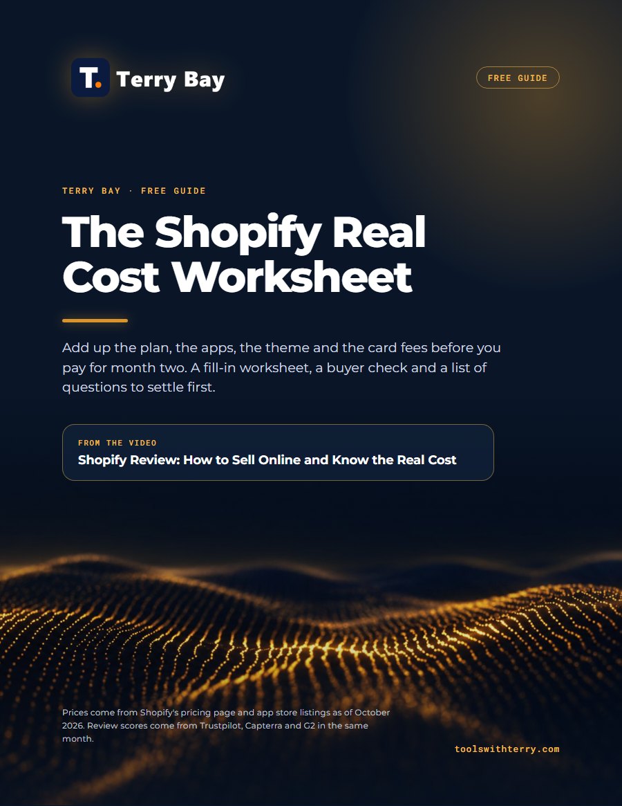 Cover of the free guide The Shopify Real Cost Worksheet